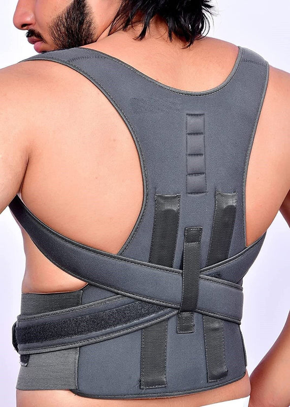 Spancare Premium Back Brace with Dual Steel Metallic Plate & Magnetic Support at Back spancare