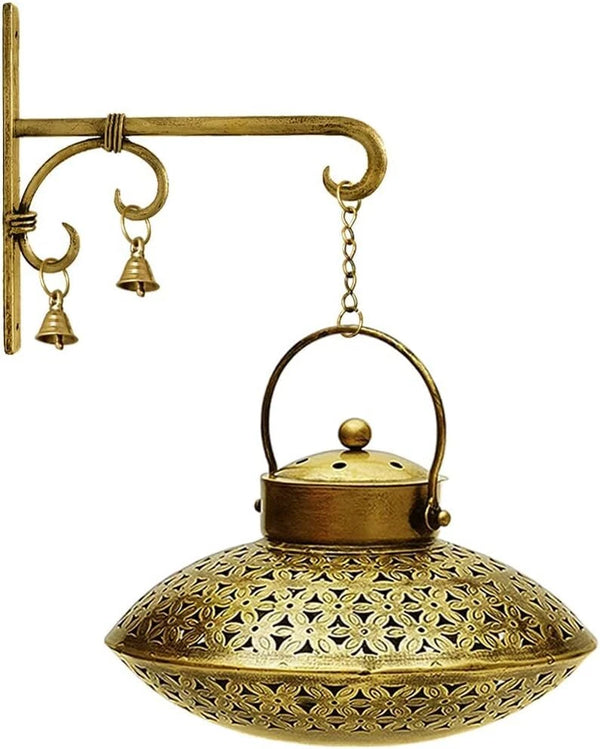 Dhoop Burner Holder Iron Antique Brass Wall Hanging