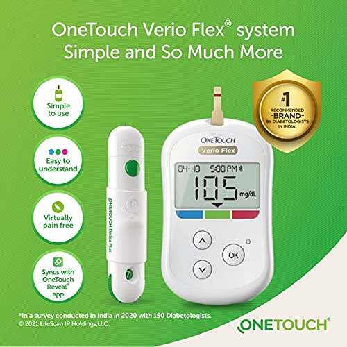 OneTouch Verio Flex Glucose Meter Kit  Meter + 10 Lancets + 1 Lancing  Device + Carrying Case - Diabetic Outlet