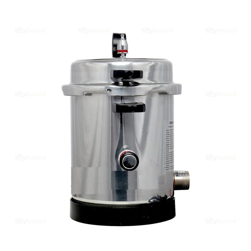 “Autoclave Sterilizer (10 Litre (9″” Dia. X 11”H) for clinic and hospital Aluminum Mirror Finish